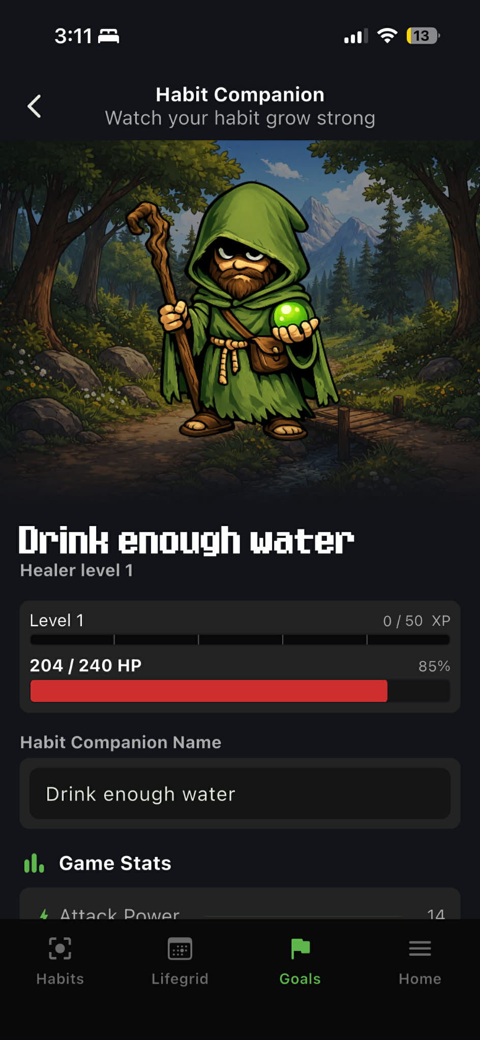Soldiers roster showing companions with their classes, levels, HP, and source habits